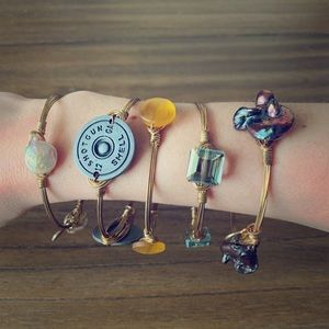 Bourbon and Bow ties bangles set of five